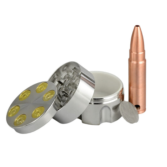 Metal Bullet Grinder & Pipe Set - Smoke N’ Poke