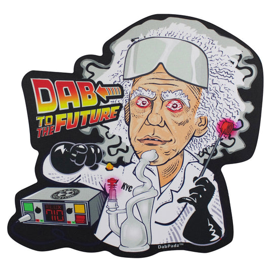 DabPadz - Die Cut Dab Mat - 10" / Dab to the Future - Smoke N’ Poke