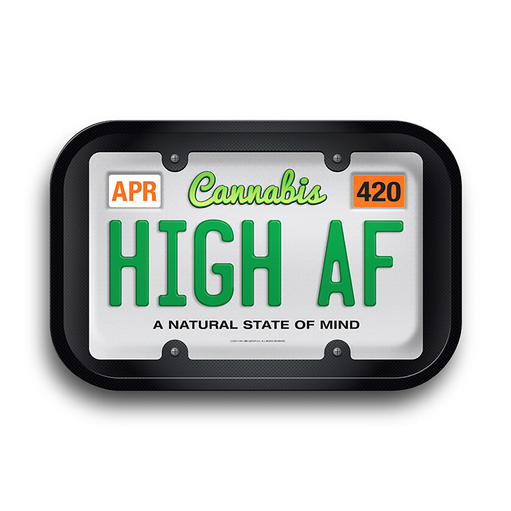 High AF Cannabis License Plate Rolling Tray - Smoke N’ Poke