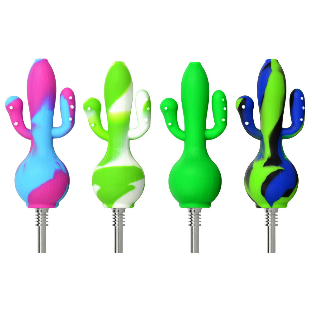 Cactus Silicone Dab Straw - 5.8" / Colors Vary - Smoke N’ Poke