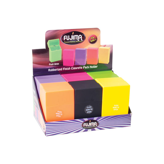 12ct.Colored Rubberize Cig. Pack Holder Kings