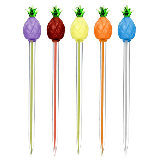 Pineapple Glass Dab Tool - 5" / Colors Vary - Smoke N’ Poke