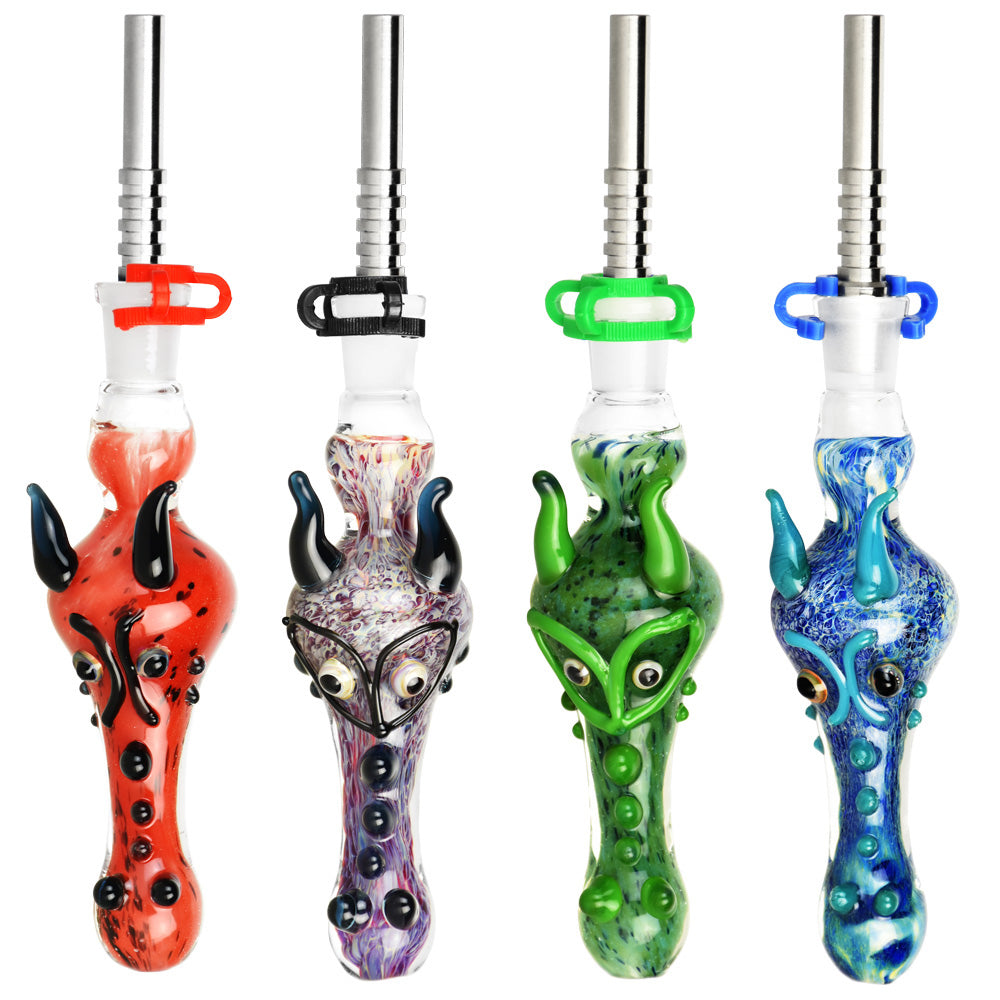 Dragon Snout Glass Vapor Straw w/ Titanium- 4.5"/Colors Vary - Smoke N’ Poke