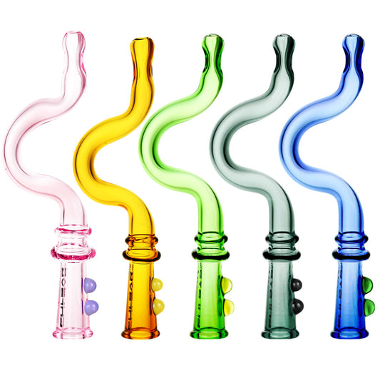 Pulsar 'Bendy' Glass Blunt/Joint Holder - 4.5" / Colors Vary - Smoke N’ Poke