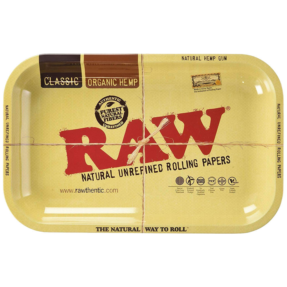 11" x 7" Raw Aluminum High Sided Rolling Tray - Smoke N’ Poke