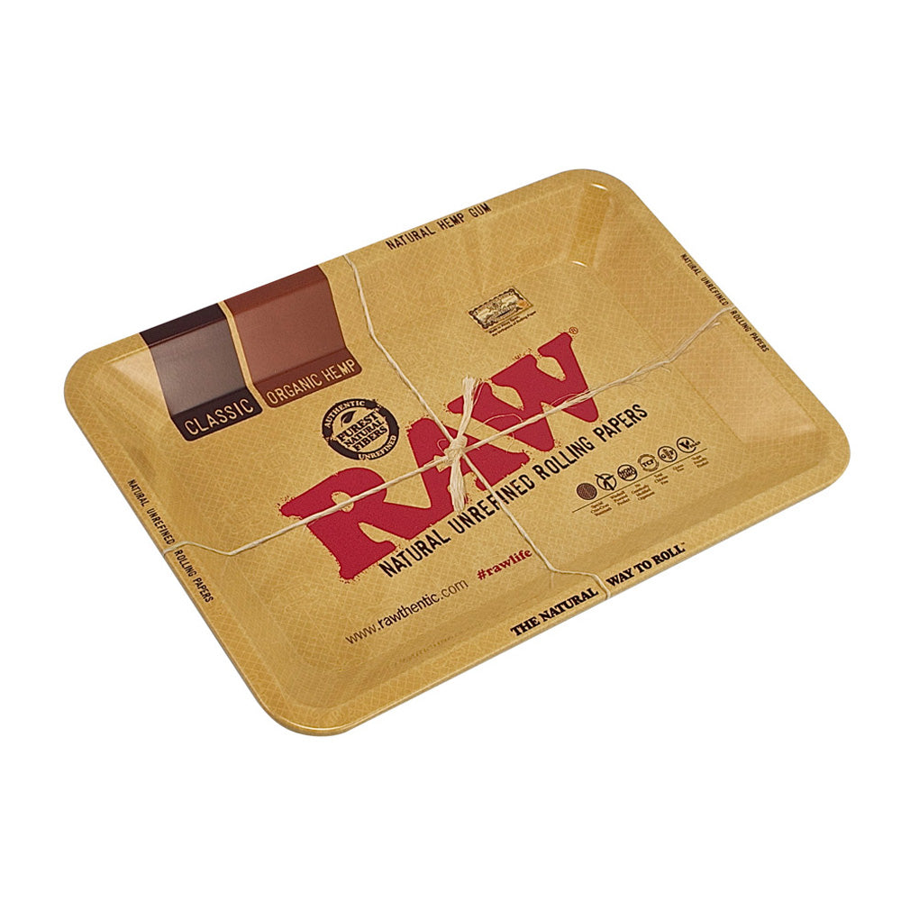 7" x 5" Raw Aluminum High Sided Rolling Tray - Mini - Smoke N’ Poke