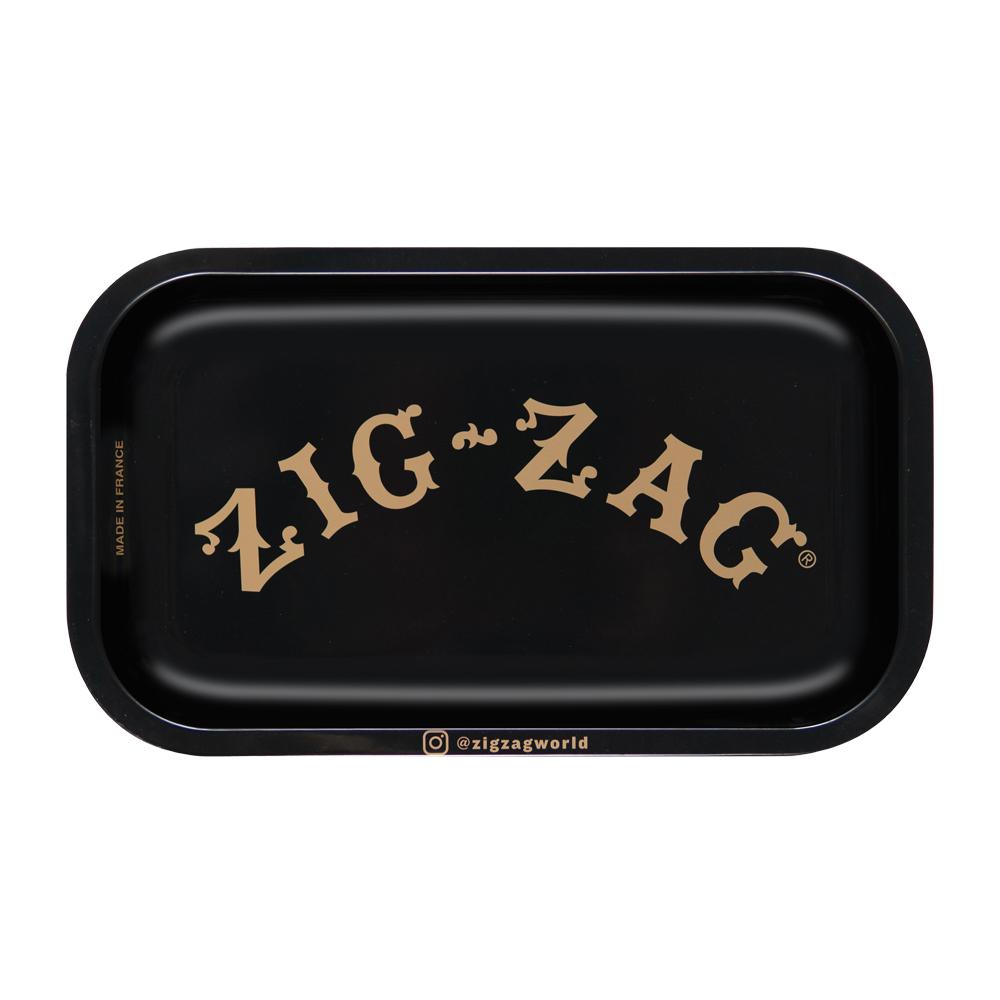 Zig Zag Small Metal Rolling Tray | Black - Smoke N’ Poke