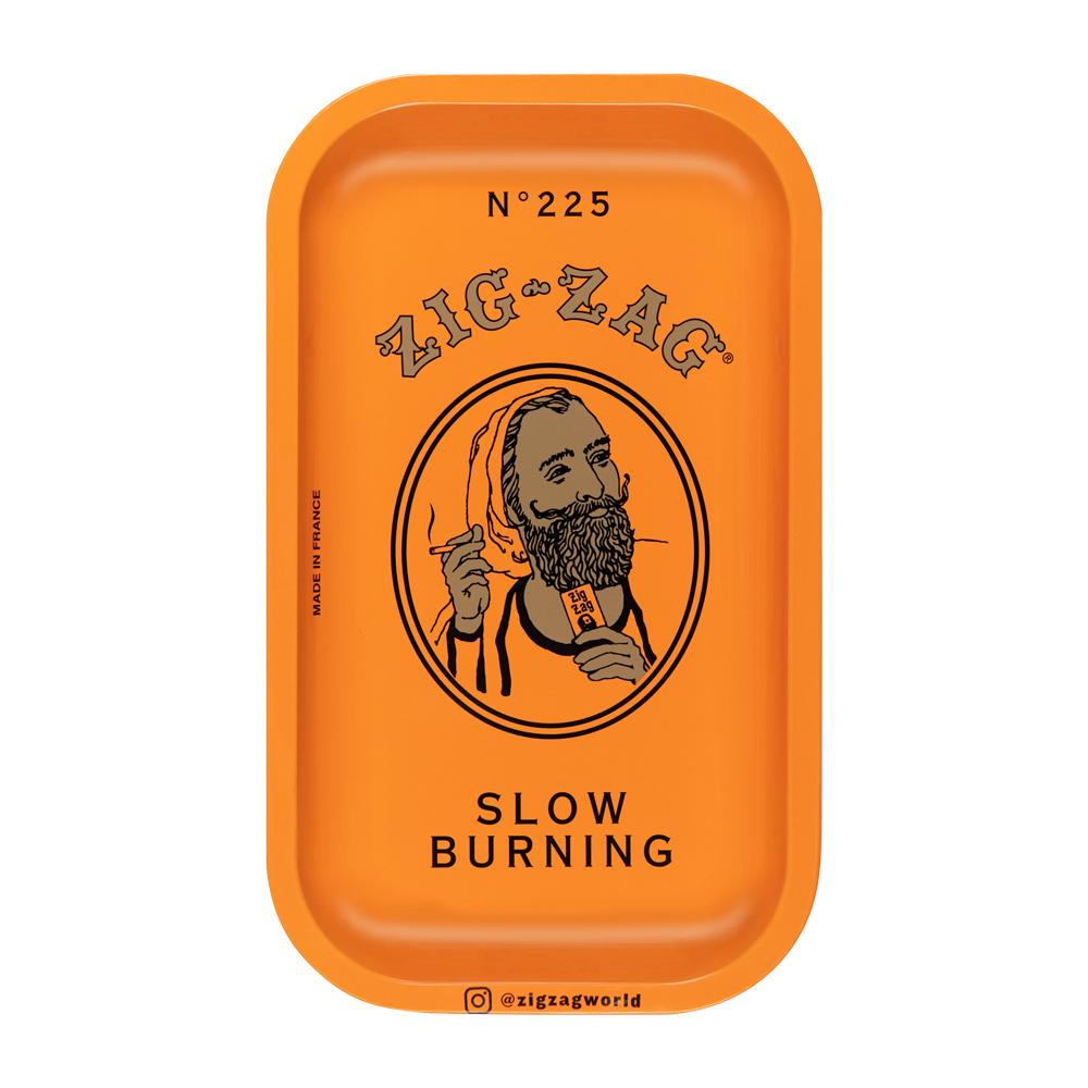 Zig Zag Small Metal Rolling Tray | Orange - Smoke N’ Poke