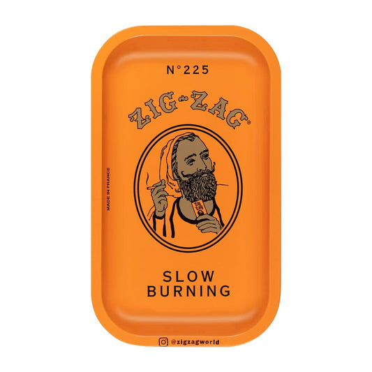 Zig Zag Small Metal Rolling Tray | Orange - Smoke N’ Poke