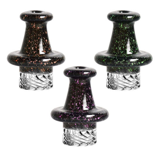 Pulsar Crushed Opal Dichro Helix Carb Cap - 30mm / Colors Vary - Smoke N’ Poke