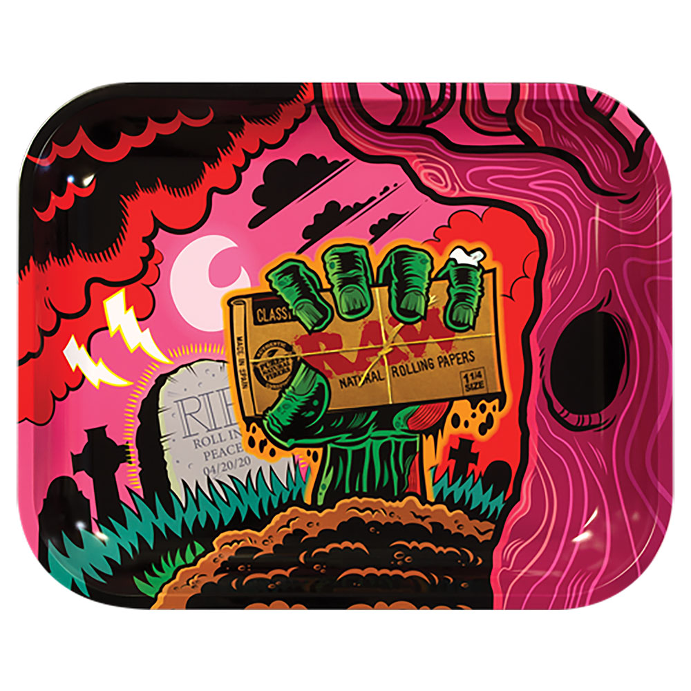 RAW Zombie Large Metal Rolling Tray - Smoke N’ Poke