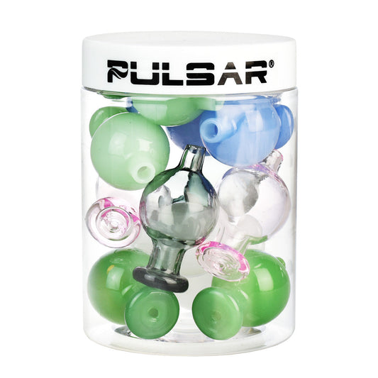 12PC TUB - Pulsar Bubble Carb Cap - 25mm / Assorted Colors - Smoke N’ Poke