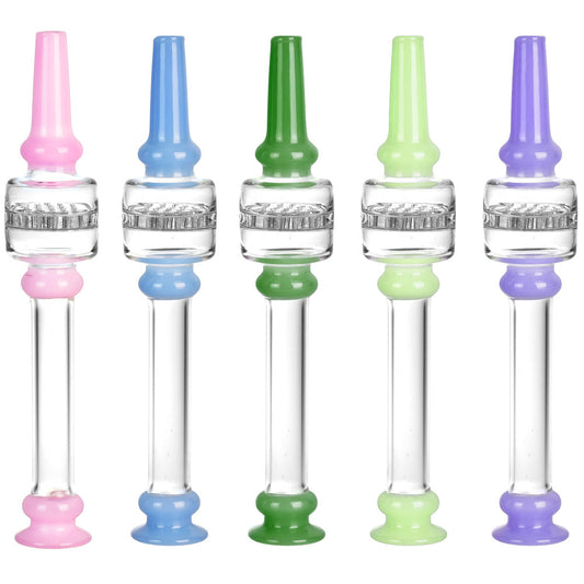 Honeycomb Dab Straw w/ Color Accents - 5.5"/Colors Vary - Smoke N’ Poke