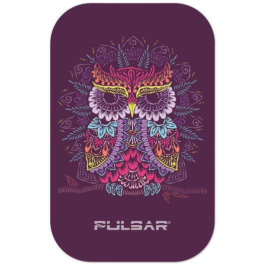 Pulsar Magnetic Rolling Tray Lid - 11"x7" / Owl Mandala - Smoke N’ Poke