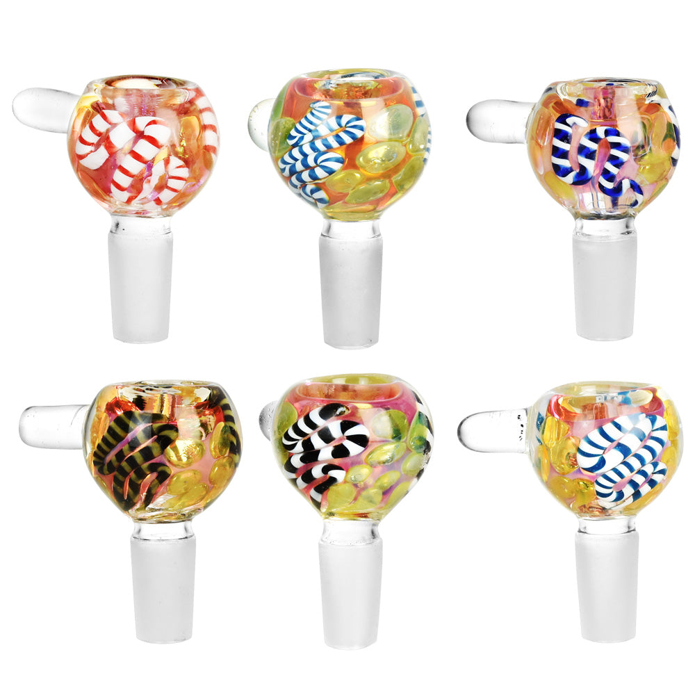 Fumed Rope Glass Herb Slide - 14mm M / Colors Vary - Smoke N’ Poke