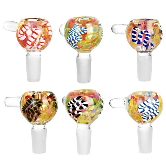 Fumed Rope Glass Herb Slide - 14mm M / Colors Vary - Smoke N’ Poke