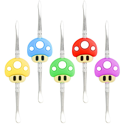 5PC - Mushroom Stainless Steel Dab Tool - 4.75"/Asst Colors