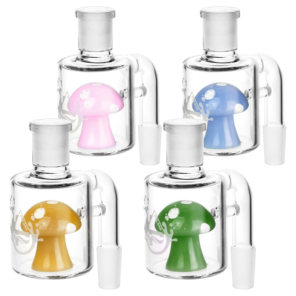 Pulsar Dry Mushroom Ash Catcher - 14mm M/90D/Colors Vary - Smoke N’ Poke