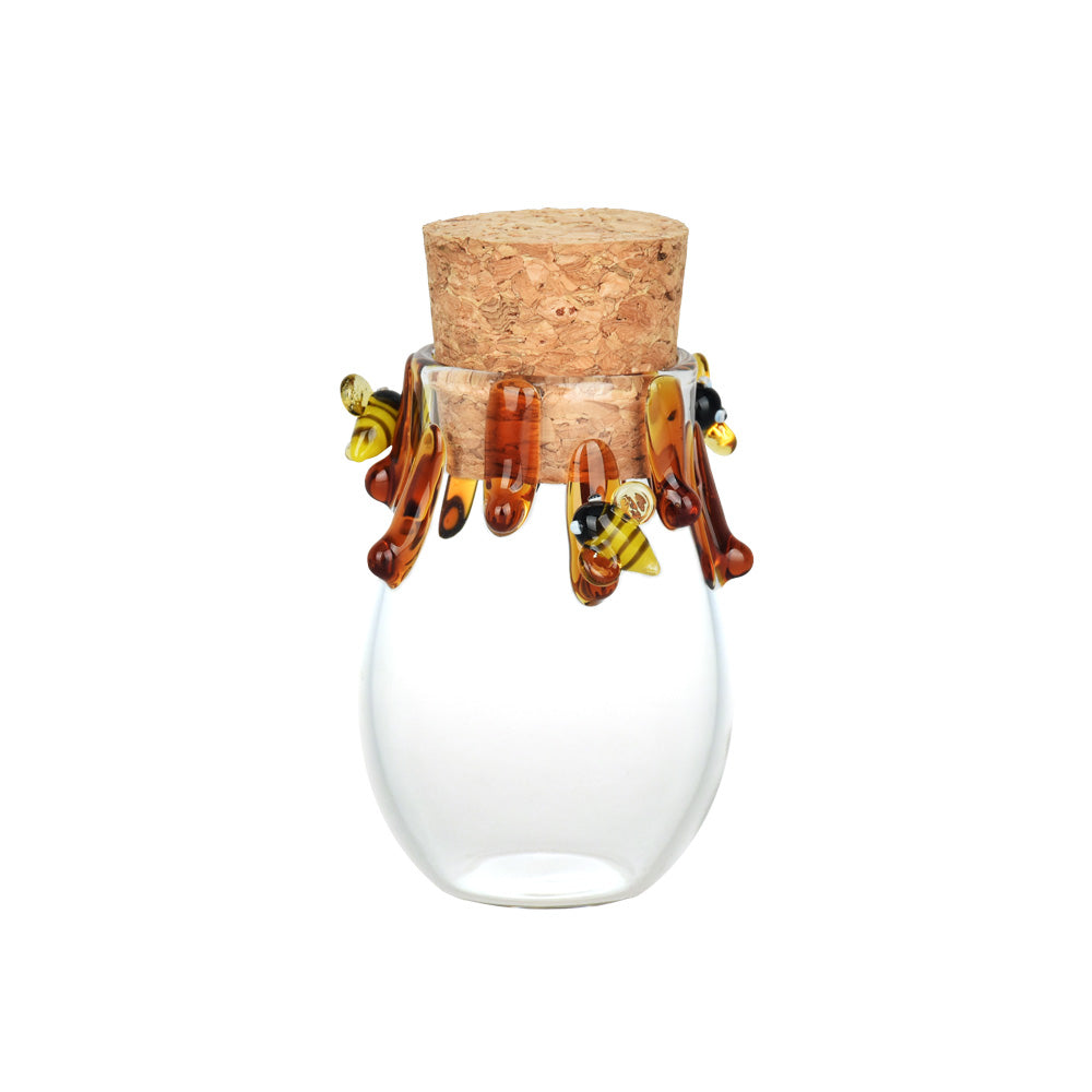 Honey Bee Glass Storage Jar - 3.25" - Smoke N’ Poke