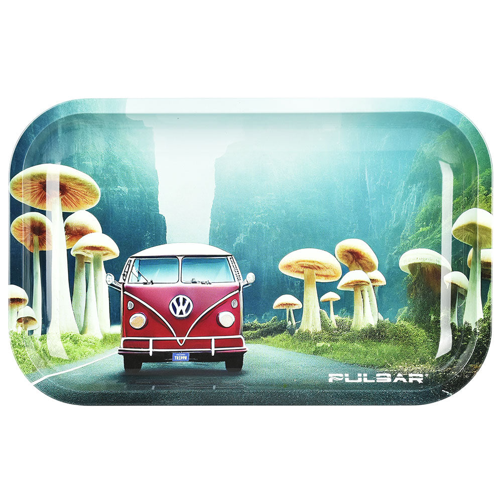 Pulsar Metal Rolling Tray - 11"x7"/Camper Van Shroom Trip