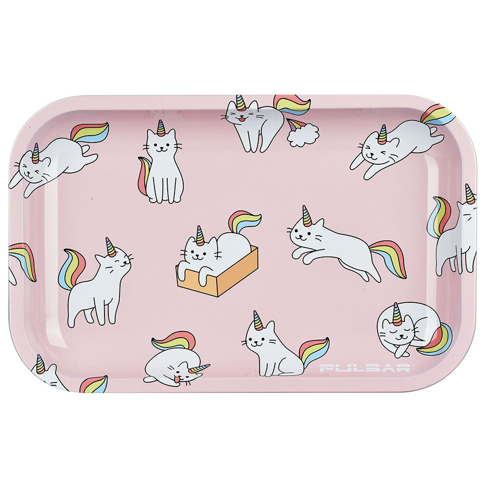 Pulsar Metal Rolling Tray - 11"x7"/Caticorns - Smoke N’ Poke