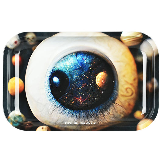 Pulsar Metal Rolling Tray - 11"x7"/Planet Watcher - Smoke N’ Poke