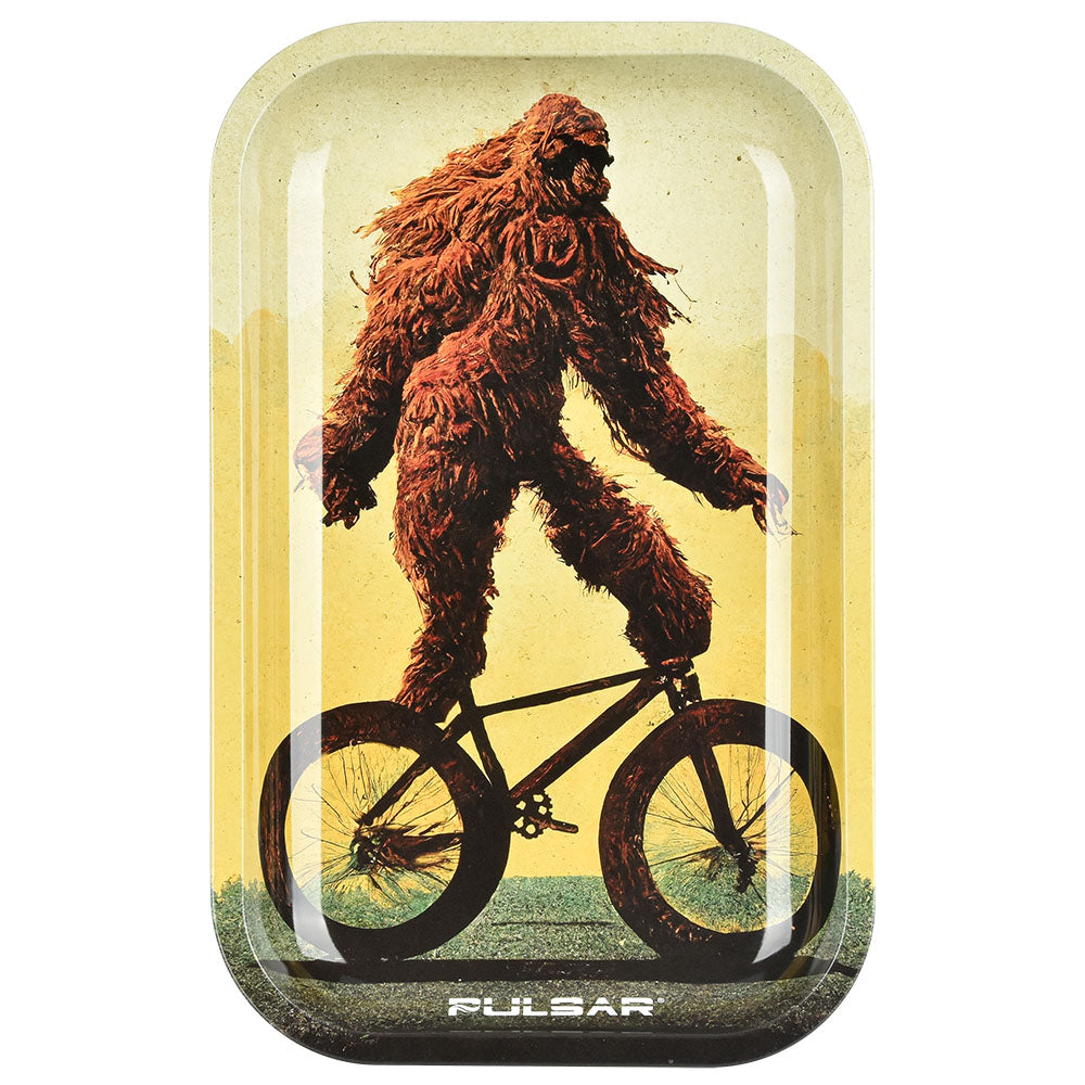 Pulsar Metal Rolling Tray - 11"x7"/Bigfoot Stole My Bike - Smoke N’ Poke