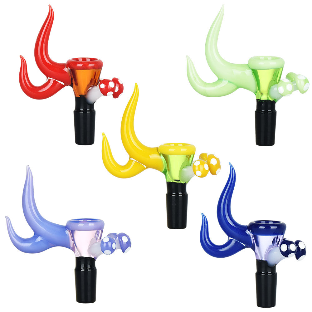 5PC SET - Shroom Spur Herb Slide - 14mm M/Asst Colors - Smoke N’ Poke