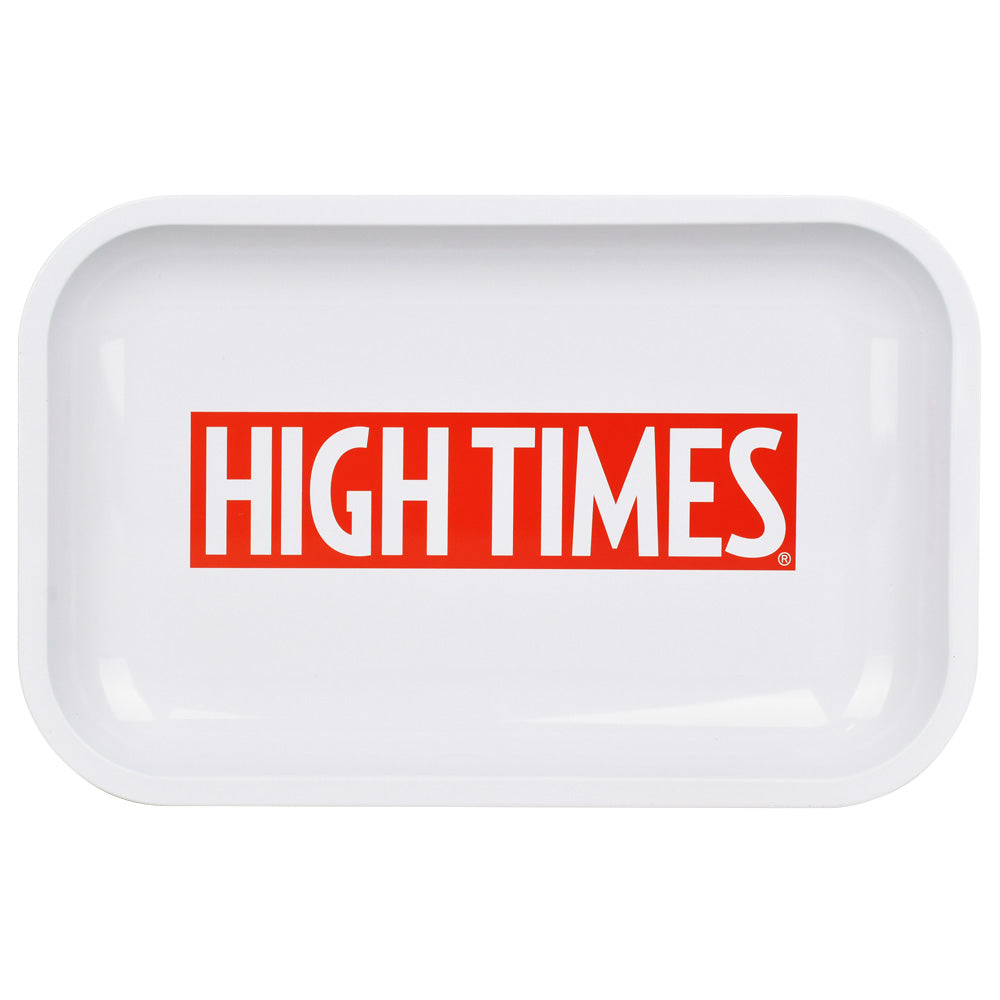 High Times Metal Rolling Tray - 11"x7" / High Times White - Smoke N’ Poke