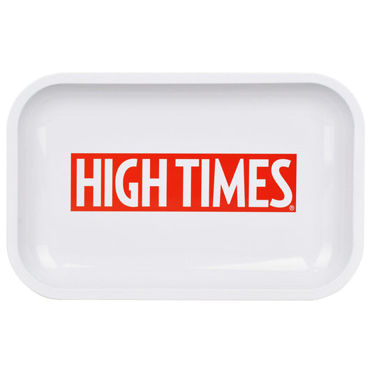 High Times Metal Rolling Tray - 11"x7" / High Times White - Smoke N’ Poke