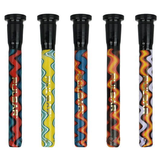 Pulsar Wiggle Wave Downstem | 14mm | Asst Colors | 5pc Set - Smoke N’ Poke