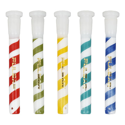 Pulsar Candy Stripe Downstem | 14mm | Asst Colors | 5pc Set - Smoke N’ Poke