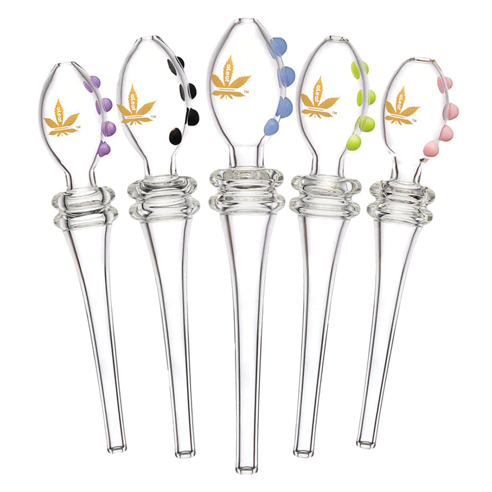 aLeaf Quad Glass Dab Straw - 6" / Colors Vary - Smoke N’ Poke