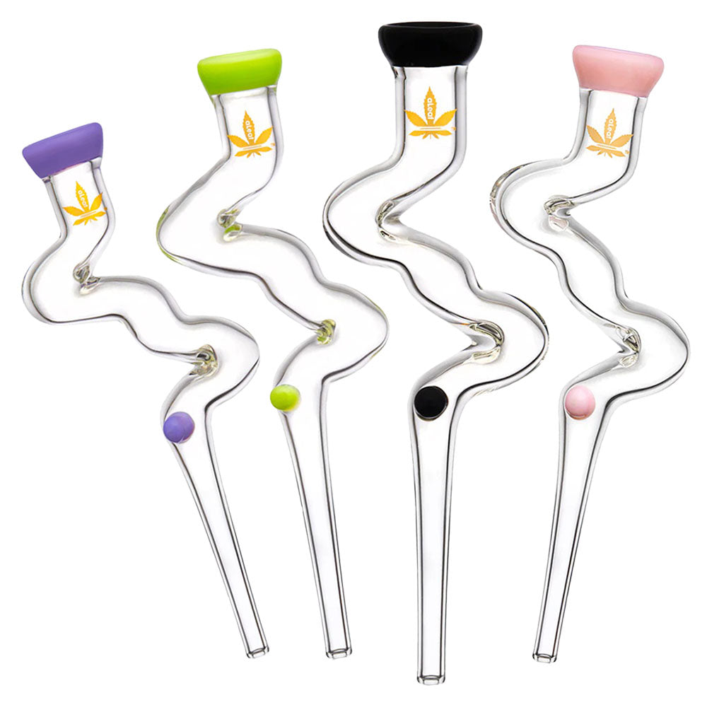 aLeaf Winding Glass Dab Straw - 8" / Colors Vary