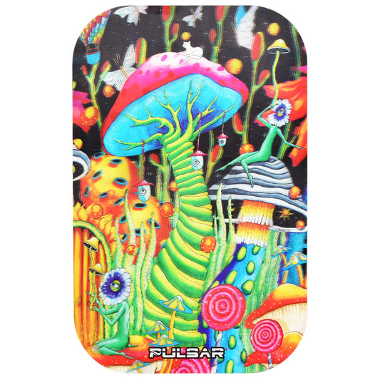 Pulsar Magnetic Rolling Tray Lid - 3D Garden of Cosmic Delights / 11"x7" - Smoke N’ Poke