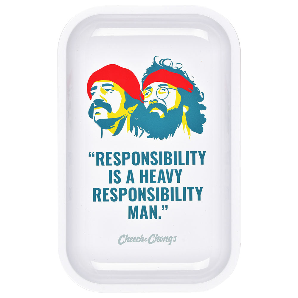 Cheech & Chong x Pulsar Metal Rolling Tray - Responsibility / 11" x 7" - Smoke N’ Poke