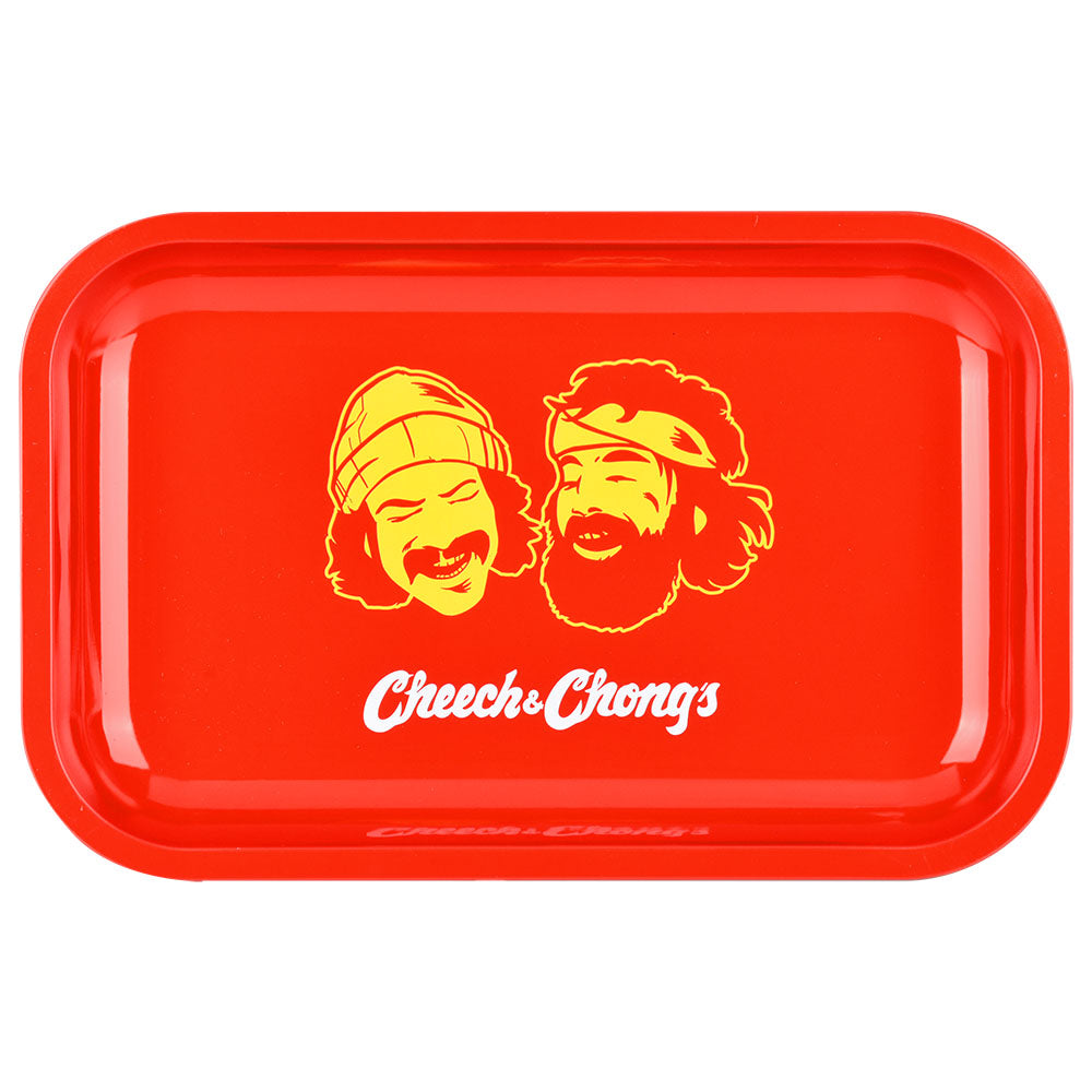 Cheech & Chong x Pulsar Metal Rolling Tray - Red Faces / 11" x 7" - Smoke N’ Poke