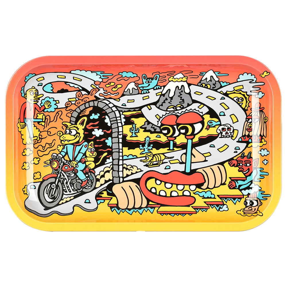 Pulsar Metal Rolling Tray - Road Trip / 11" x 7" - Smoke N’ Poke