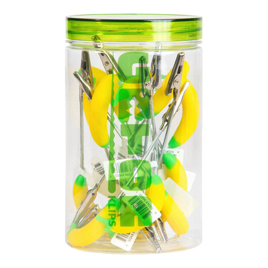 14PC JAR - Gator Klips Banana Memo Clip - 4.5" - Smoke N’ Poke