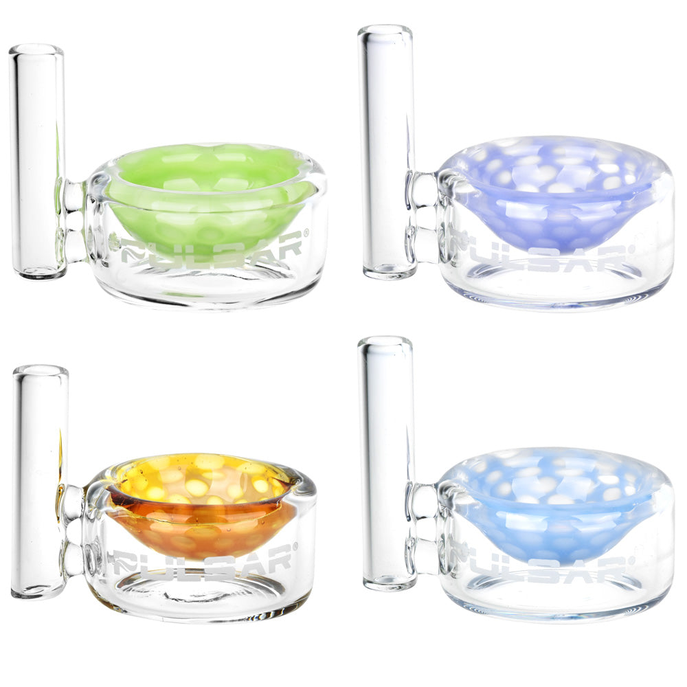 Pulsar Honeycomb Concentrate Dish w/ Dabber Holder - 2" / Colors Vary - Smoke N’ Poke