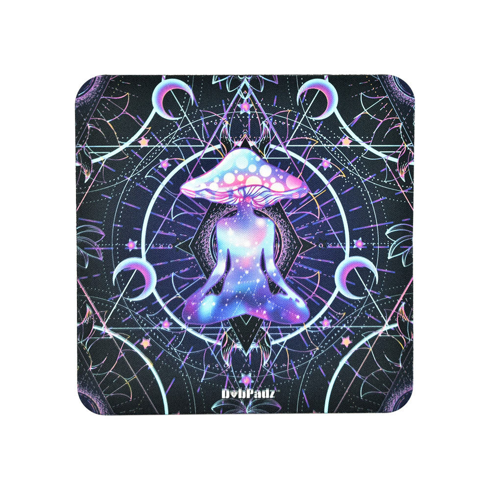 DabPadz Fabric Top Square Dab Mat - Meditating Mushroom / 6" x 6" - Smoke N’ Poke