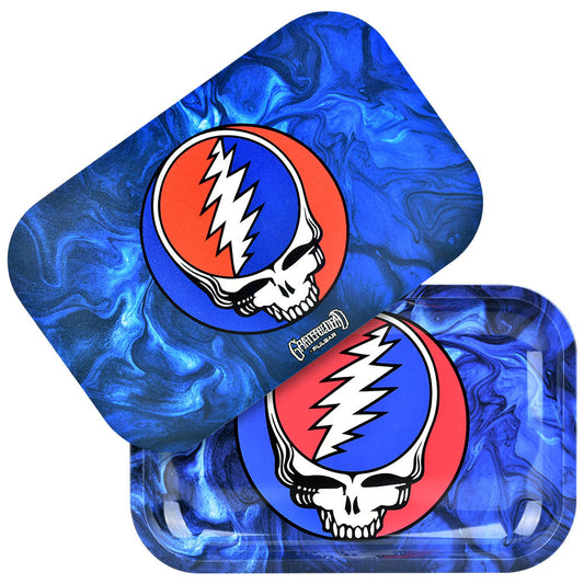 Grateful Dead x Pulsar Rolling Tray Kit | 11"x7" | Steal Your Face Swirls - Smoke N’ Poke