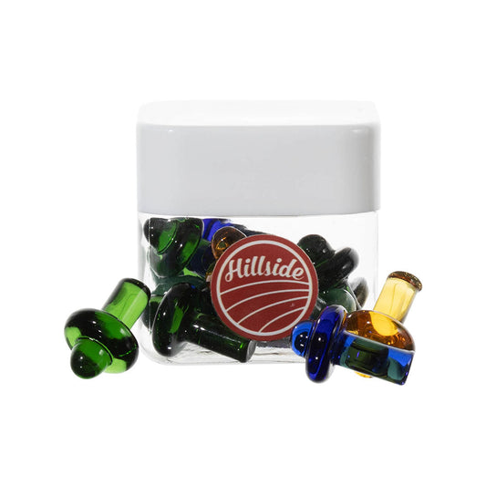 12PC JAR - Hillside Glass Plug Carb Caps - 22mm / Asst Colors - Smoke N’ Poke