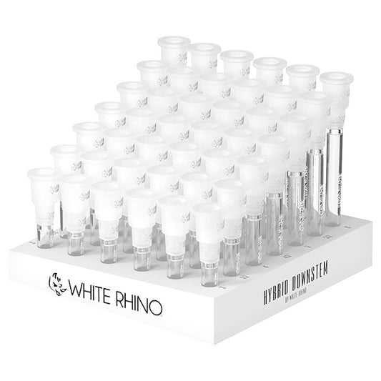 42PC DISP - White Rhino Hybrid Downstem - Assorted Sizes - Smoke N’ Poke