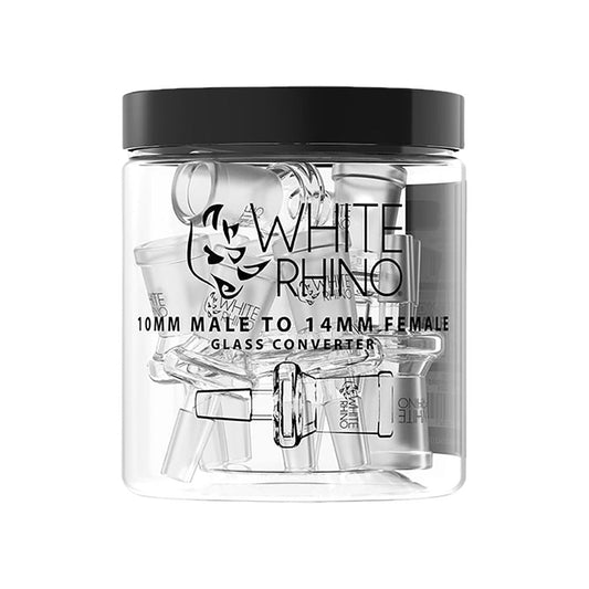 10CT JAR - White Rhino 10mm Male To 14mm Female Glass Converter