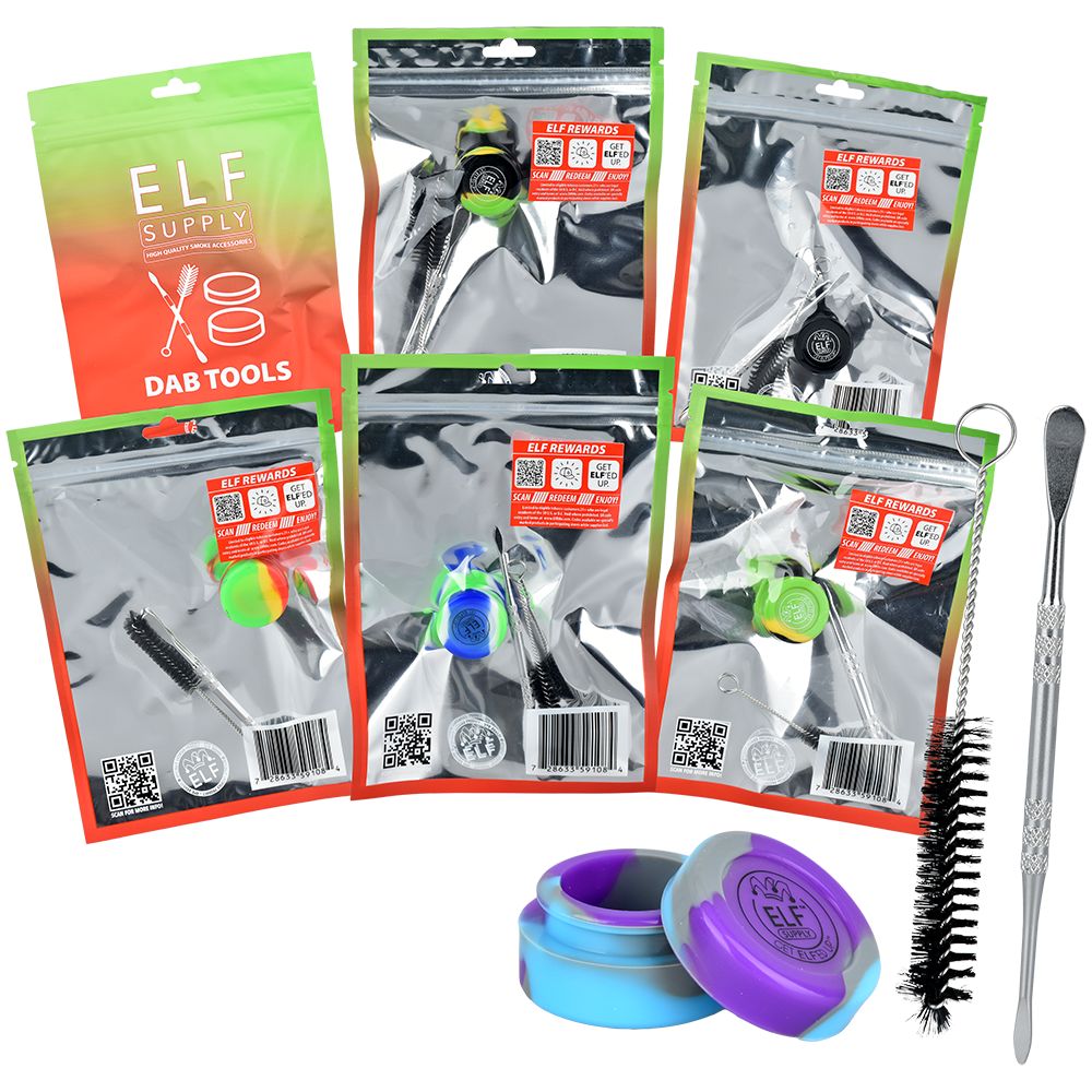 6CT BOX - ELF Supply Dab Tool Set - 3pc / Assorted Colors