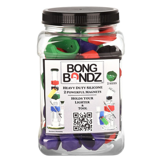 40CT JAR - Bong Bandz Magnetic Silicone Bands - Assorted Colors & Sizes