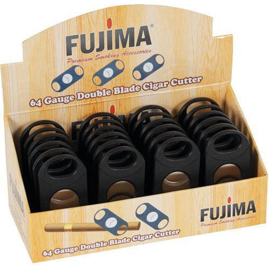 24pc Display - Fujima 64 Gauge Double Blade Plastic Cigar Cutter - Smoke N’ Poke