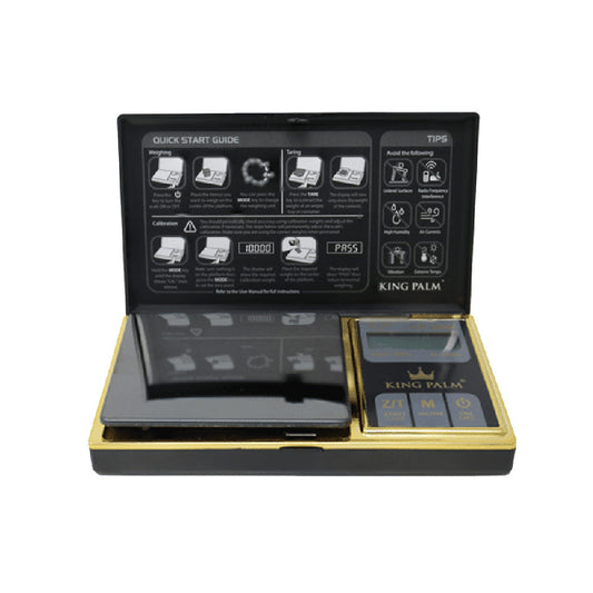 King Palm Gold-Plated Black Digital Mini Scale | 100g x .01g - Smoke N’ Poke