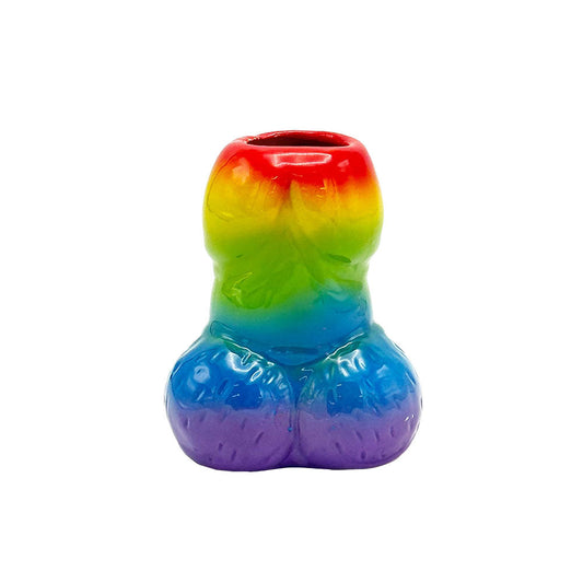 Rainbow Penis Ceramic Shot Glass - 3oz - Smoke N’ Poke